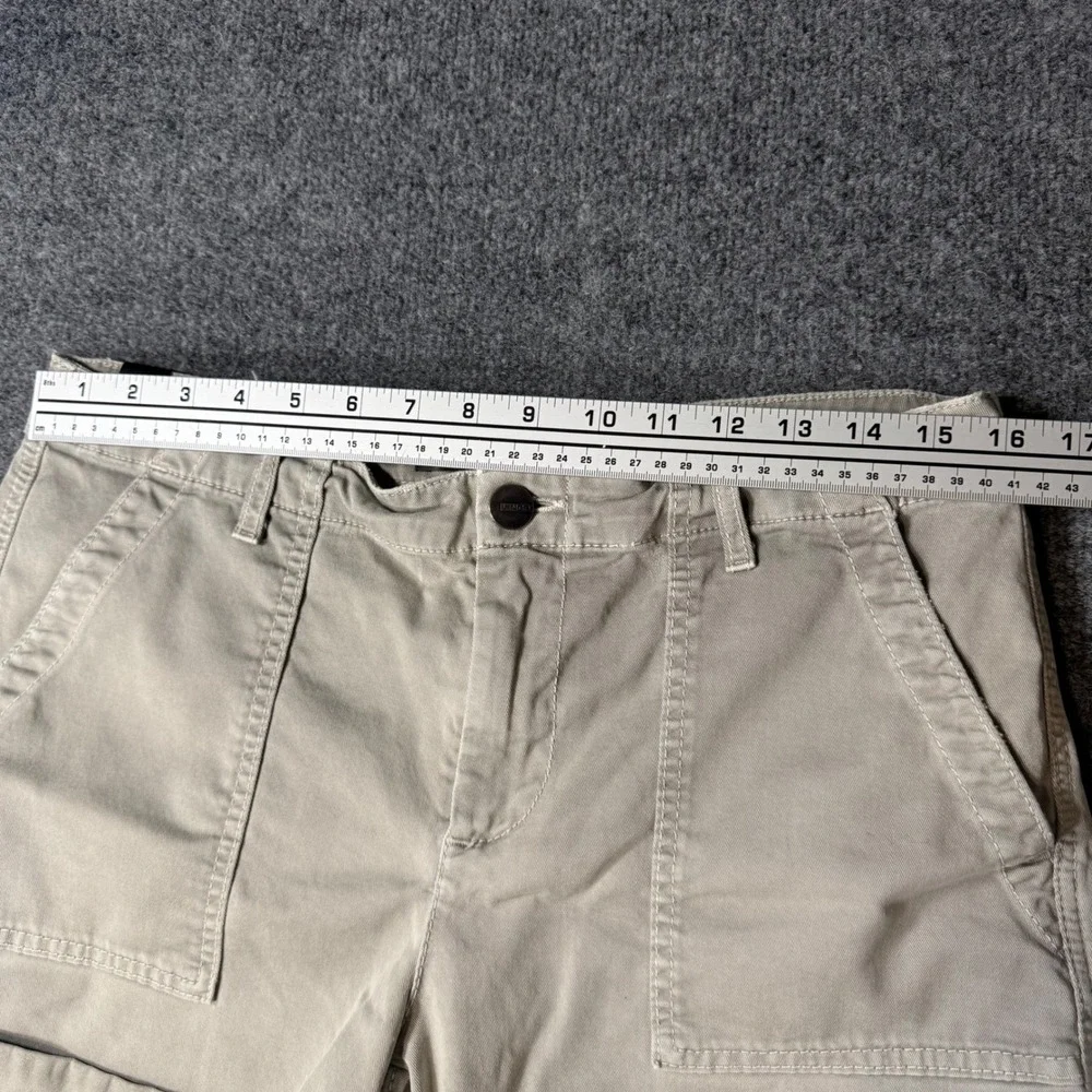 Vince Utility Shorts Khaki Tan Cotton Twill Cuffed Patch Pocket 29 Womens Chino